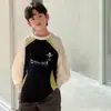 Camiseta de Manga Larga para Niños, Nuevo Estilo Primavera y Otoño 2026, Camiseta Básica Fresca y Elegante para Niños Mayores, Sudadera Camiseta de Otoño para Niños