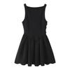 Vestido Preto Pequeno Feminino Estilo Europeu e Americano 2025 Primavera Estilo Europeu e Americano Estilo Francês Acinturado Vestido Plissado para Patinação