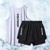 Traje de Fitness para Hombre Maratón Atletismo Verano Estudiante de Secundaria Baloncesto Shorts de Entrenamiento Camiseta Playa Holgado