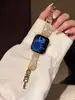 Banda de Metal para Reloj de Cobre con Circonita Incrustada de Diamantes de Estrella y Luna Adecuada para Apple Watch iWatch 12ª Generación 11/10Ultrase