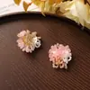 Color de verano gradiente de dopamina flor pequeña hortensia pendientes pequeños frescos diy anillo para mujer clip lateral accesorios de flor para zapatos