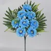 Flores de peonía artificiales en forma de abanico de 8 cabezas más vendidas transfronterizas para decoración de bodas, flores de seda para arreglo del hogar y arte floral
