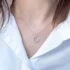 Collar de Luna Ins Estudiante Lujo Accesible Nicho Gama Alta Simple Estilo Frío Plateado Clavícula Regalo de Cumpleaños para Niñas