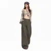 Niño Naranja #Retro Americano Multi-Bolsillos Pierna Ancha Jeans Mujer Sueltos Adelgazantes Casual Versátil Largo Hasta el Suelo Pantalones Cargo Modernos