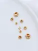 Contas Espaçadoras Olho de Gato de Grão Fino Preenchidas com Ouro 14K Acessórios para Joias DIY Feitos à Mão Pulseira Pulseira Contas Soltas Facetadas Pequenas Contas Douradas Contas Redondas