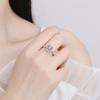 Anillo de Plata Esterlina 925 para Mujer Nicho de Alta Gama Lujo Accesible Princesa Cuadrado Moissanita Joyería Transfronteriza Europea y Americana No se Desvanece Venta al por Mayor