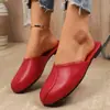 Sandalias tipo chinela plana de talla grande Baotou para mujer, estilo coreano de verano 2025, diseño de patchwork de nicho, suela suave, sandalias de meter fáciles de usar