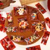 Bolsas de Empaque para Galletas del Dios de la Riqueza Famosas en Internet para el Año Nuevo, Llenas de Buena Suerte y Riqueza, Bolsas Selladas al Calor con Texto, Dulces de Copo de Nieve Hechos a Mano para el Festival de Primavera