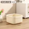 Bonito y pequeño mini bote de basura de escritorio, engrosado, modelo nuevo, alto valor estético, adecuado para almacenamiento en el hogar, dormitorio, sala de estar y oficina.