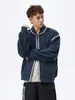 Nasa sobre Chaqueta de Béisbol Negra para Hombres y Mujeres Otoño 2025 Nueva Holgada Estilo Pequeño Aroma Top de Gama Alta