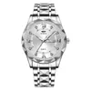 Reloj para Hombre Calendario Chino e Inglés Caja de Diamante Luminoso Resistente al Agua Moda Comercio Exterior Sencillo en stock Reloj de Cuarzo Correa Sólida
