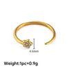 Anillo Minimalista de Acero Inoxidable con Diamantes, Banda Lisa, Anillo para Dedo Índice, Sencillo y Elegante, Versátil, Apilable, Anillo Abierto