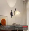 Lámpara de araña retro americana en un antiguo jardín con diseño de lirio de los valles, lámpara de salón, lámpara negra para dormitorio principal, lámpara de ambiente de restaurante