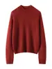 Nova blusa de base feminina de seda e caxemira, suéter de gola alta, simples, confortável, clássico e versátil
