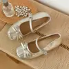 Sapatos Mary Jane Femininos Novo Estilo Laço Bico Quadrado Doce Tira com Fivela Escondida Aumento de Altura 2026 Baixo Corte Sapatos de Salto Único Femininos Uma Tira