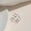 Anillo Doble Capa Chapado Cruzado para Mujer, Diseño de Nicho, Estilo Minimalista, Anillo Abierto de Moda, Venta Directa del Fabricante