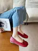 Novos Sapatilhas de Ballet com Laço Estilo Francês para Mulheres, Outono e Verão de 2026, Bico Redondo, Baixo, Casual, W768-1