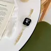 Correa de reloj metálica de cadena de trébol de cuatro hojas pequeña de doble fila, compatible con Apple 10, 11, Huawei 11 Fit 5, GT 6 y pulseras Xiaomi