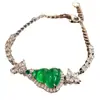 Pulsera Calcedonia Verde Natural de Calabaza Pulsera de Ágata Pulsera de Calabaza Bienestar Pequeña Exquisita Simple Moda Tendencia Mujeres