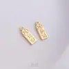 Etiqueta de Bendición de Aleación Nafu Recubierta de Oro de 14 Quilates que Conserva el Color Marca de Bendición Colgante Pequeño para Pulsera DIY Joyería Hecha a Mano Colgante