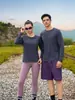 Tamanho europeu, absorvente de suor, secagem rápida, antibacteriano 7A, resistente a UV, tecido canelado 100% poliéster, camiseta esportiva de manga longa profissional