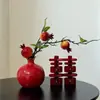Flores Artificiales Flores Falsas Adornos de Flor de Granada Ramas de Fruta de Caqui Flores Secas Sala de Estar Entrada Mesa de Comedor Floricultura Flores Decorativas