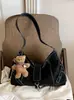 Cross2026 Bolso Baguette Retro Desgastado Nuevo para Mujer Estilo Meilade Bolso de Hombro Único Cruzado Bolso de Nicho para Motocicleta Bajo el Brazo