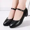 Zapatos de trabajo para mujer 2026 nuevo modelo de otoño zapatos negros, cómodos para estar de pie mucho tiempo, zapatos de cuero suave, tacones altos profesionales de suela suave cómoda