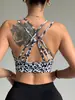 Sujetador Deportivo Transfronterizo Estilo Europeo y Americano con Doble Tirante para Mujer, Nuevo Estampado de Leopardo, Hermosa Espalda, Camiseta sin Mangas tipo Bra de Yoga con Almohadillas en el Pecho, Ropa para Fitness