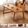 Mesa de Jantar com Núcleo de Madeira Maciça Novo Estilo 2025 Sala de Estar Doméstica Mesa Longa e Combinação de Cadeiras Apartamento Pequeno Mesa de Jantar Retangular Simples