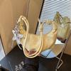 Bolsa Feminina para Deslocamento Verão Novo Estilo Axilar Ombro Único Estilo Dumpling Nicho 2025 Versátil Simples Bolsa Transversal