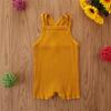 Samgamibaby Mameluco de Verano para Bebé Transfronterizo Ins Color Puro Casual Algodón Arrugado Chaqueta con Tirantes