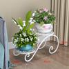 Suporte de flores de ferro multicamadas, suporte de chão para vasos de flores de chão interno, suporte de flores de varanda doméstica de estilo europeu, suporte de armazenamento