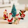 Muñeco de Papá Noel Alce Muñeco de Nieve Resina Adornos Pequeños Decoraciones Navideñas Mesa de Arena Micropaisaje Mini Adornos