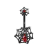 Anillo de Ombligo Nuevo de Telaraña Oscura Incrustado con Circonita Transfronterizo Uña de Ombligo de Halloween Anillo de Ombligo de Moda Personalizado Anillo de Ombligo Europeo y Americano