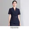 Recepción de Hotel, Salón de Belleza, Uniforme Profesional de Aeromoza, Traje de Chaqueta de Manga Corta de Verano, Falda de Mujer, Traje de Dos Piezas, Moderno