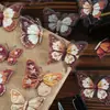 Pacote de adesivos PET Yi Niao, série Notas Borboleta Tecida, material de tricô de borboleta, material para patchwork DIY, 6 designs