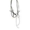 Collar de perlas con lazo de doble capa de primavera, accesorio para mujer, cadena de clavícula de nicho de lujo ligero, collar gargantilla de alta calidad