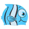 100 velocidade touca de natação infantil de silicone touca de natação atacado à prova d'água antiderrapante fofa peixe de desenho animado cor touca de natação