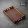 Bandeja de té de ratán macizo, bandeja de madera para hotel, bandeja rectangular de bambú para servir tazas de té estilo americano para el hogar, vintage