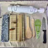 Herramientas para Hacer Sushi, Cuchillo para Sushi, Esterilla de Bambú para Enrollar, Plato de Cerámica, Cuchara Japonesa para Arroz, Juego de Moldes para Bolas de Arroz y Sushi
