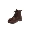 Botines nuevos de estilo coreano con cordones, suelas gruesas, tacones de cuña, botas de plataforma casuales, tallas 34-45, botas de comercio exterior, botas de talla grande