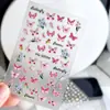 Pegatinas para Uñas Florales de Mariposa 3D de Color Colorido en Relieve 5D Versátiles Mariposas de Colores Pegatinas DIY para Funda de Teléfono Modelo HG