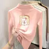 Y2040# camisa de base gola semi-alta para meninos inverno infantil de veludo aquecimento quente crianças maiores gola média manga longa moda