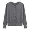 Chaqueta corta de estilo moderno y suave, perfecta como capa base, con un diseño único y un toque de atractivo nicho.; cárdigan de punto con pelo de mapache para mujer de otoño e invierno