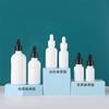 Botella de aceite esencial de porcelana blanca de 10 ml a 100 ml con veta plateada, botella de líquido esencial de 30 ml, botella con gotero de jade blanco
