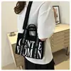Bolso de Lona para Mujer Otoño e Invierno 2025 Nuevo Estampado de Letras en Contraste Correa de Hombro Colorida Bolso Cruzado de Hombro Manual Casual