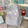 Mochila con parche de estrella a cuadros estilo japonés, mochila niche estilo coreano para estudiantes de secundaria, preparatoria y universidad, mochila dopamina