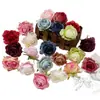 Cabeza de rosa de seda degradada vintage, flor artificial de alta gama, material para accesorio de pelo DIY, decoración de pared de flores para bodas, flor artificial