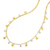 Collar Puzuo de Estrella de Cinco Puntas y Corazón con Borla, Chapado en Oro de 24 Quilates, Color Duradero, con Zirconia, Diseño de Lujo Ligero para Usar en Capas como Cadena para Clavícula